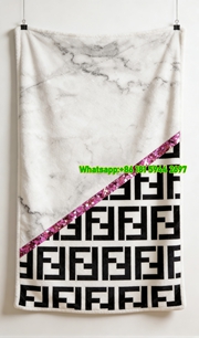 Fendi Marble & Pink Glitter FF Monogram Flannel Sofa Throw Blanket IMG_9415